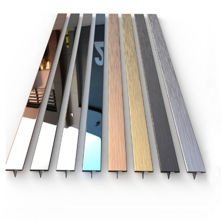 Grade 304/316 Champagne Gold Hairline Decorative Stainless Steel U Shape Metal Profile for Floor or Wall Decoration