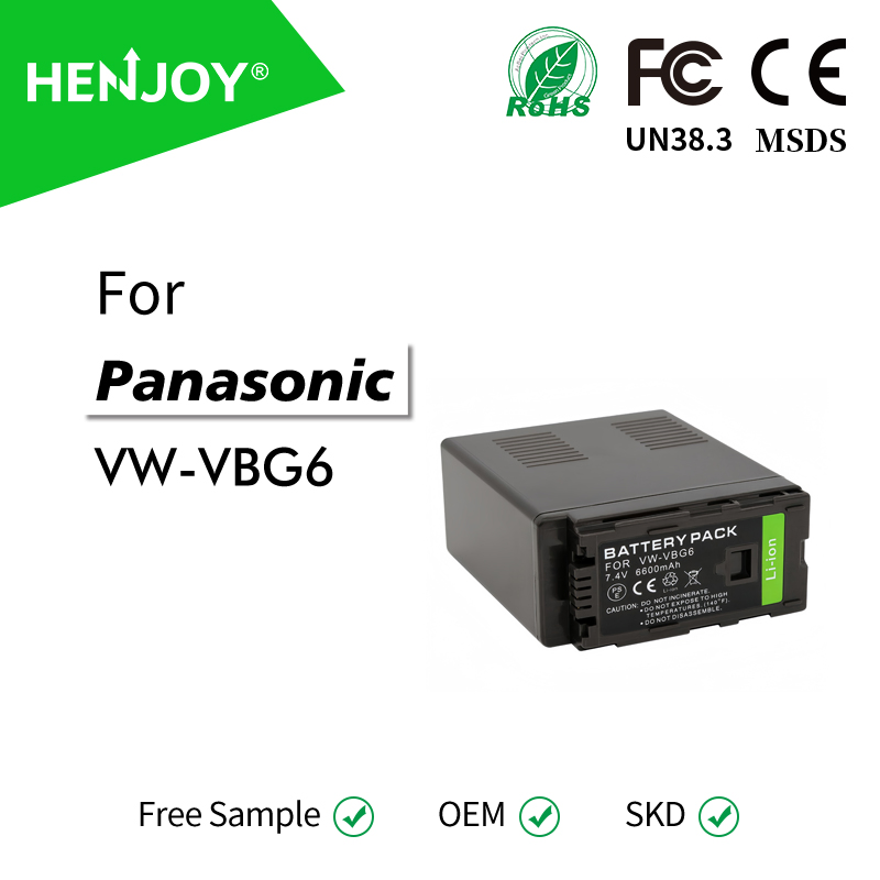 Аккумулятор VBG6 для камер Panasonic, 6600 мАч