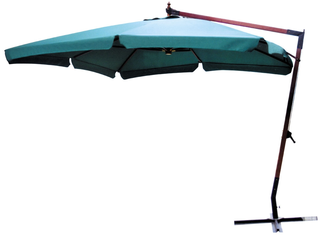 Outdoor Garden Square 3X3m Wooden Hanging Umbrella Parasol with Flap High Quality