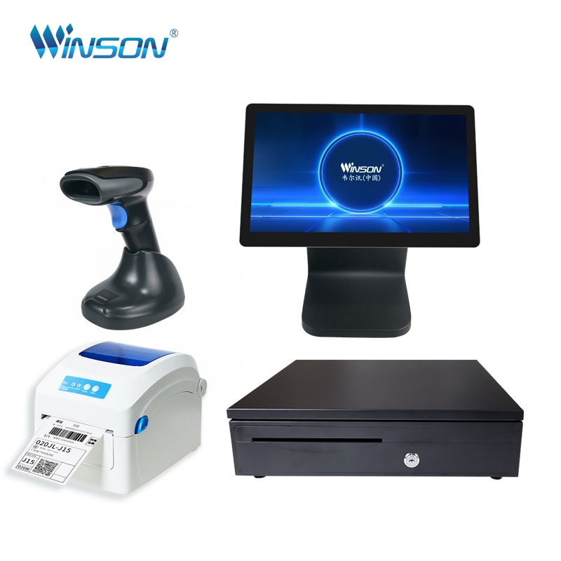 New Arrivals Aluminum Alloy Shell Windows All in One Cash Register POS System Supply 15.6 Inch Touch Screen POS Machine