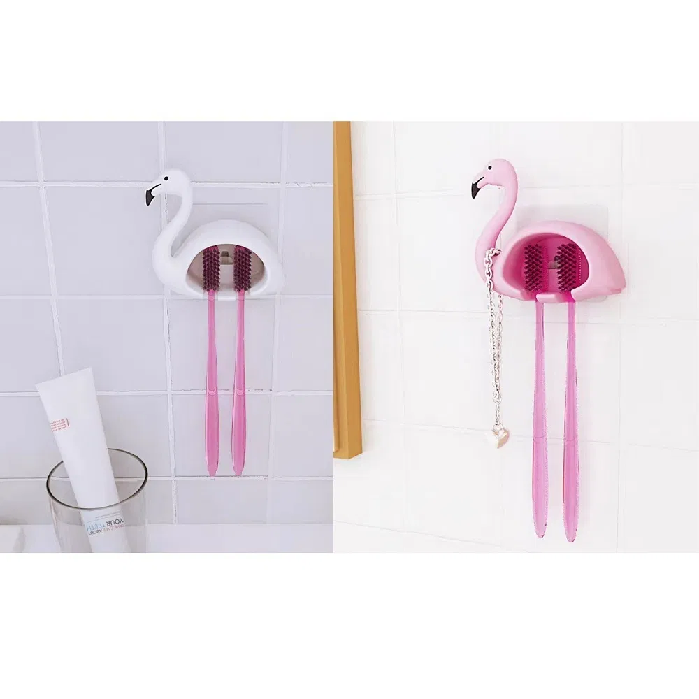 ABS Plastic Toothbrush Organizer Cartoon Wall Mounted Toothbrush Holder 2 Holes Bl18497