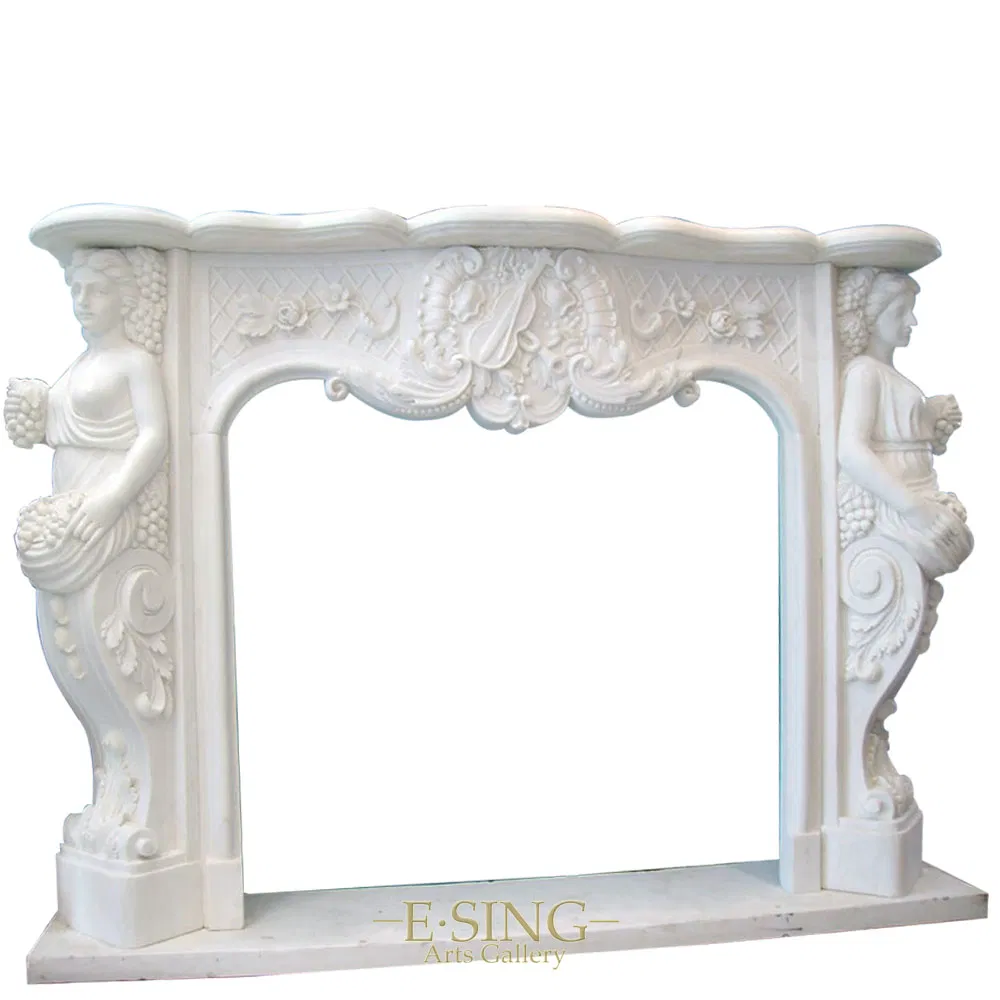 Freestanding Decorative Indoor Marble Mantel Antique French Fireplace