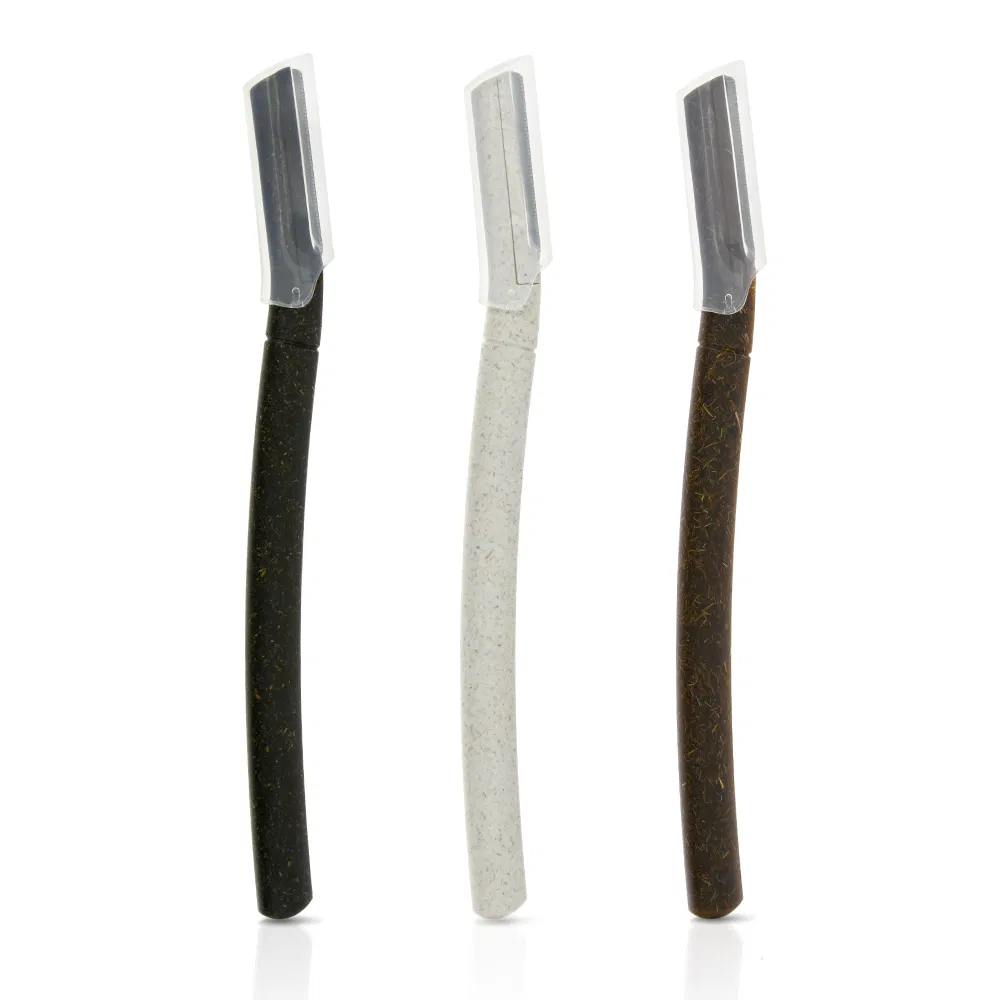 Eco-Friendly Degradable Wheat Straw Eyebrow Shaver Stainless Steel Blade Razor Facial Body Hair Remover Shaving