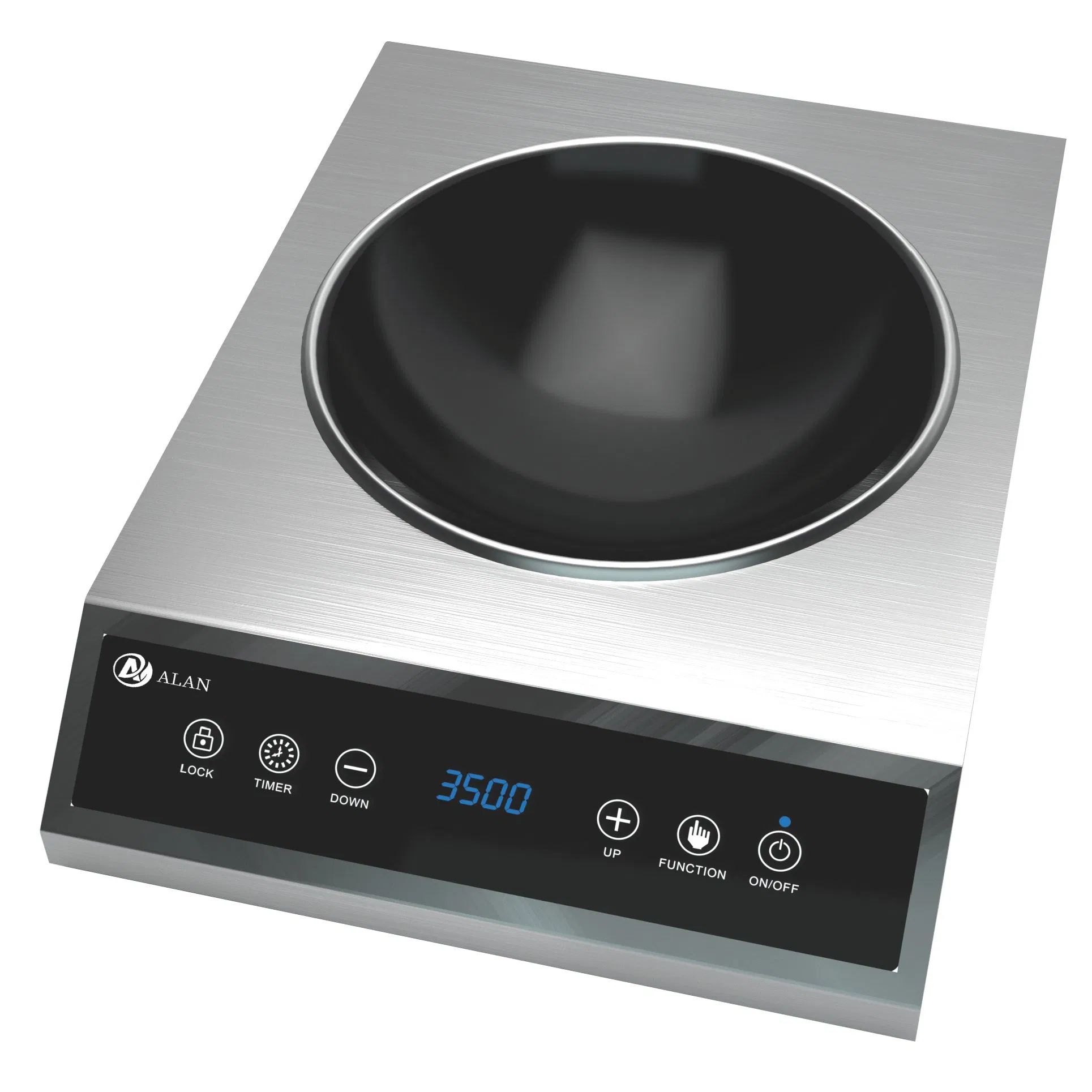 120V ETL /220V CE Hotel and Restaurant Use 1800W 3500W Steel Commercial Induction Cooker with Low Wattage Continuous Working Function