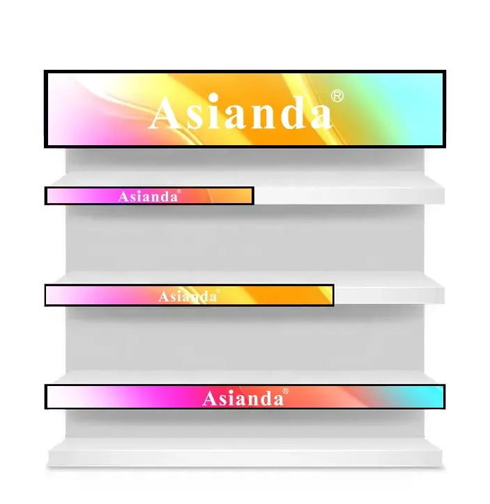 23 24 35 37 Supermarket Refrigerator Ultra Wide Strip Shelf Edge Advertising Stretched Bar LCD Display Screen