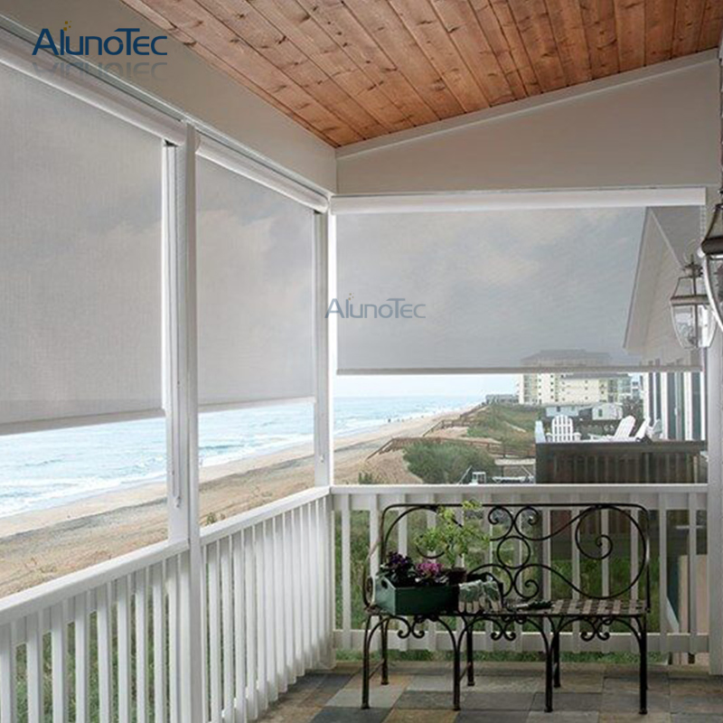 Automatic Outdoor Aluminium Waterproof Zip Track Roller Blinds