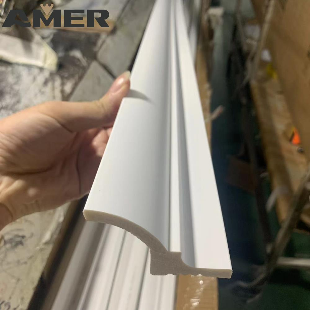 Buy Cheap Highly Durable Finished Wall Flooring Polystyrene Base White PS Skirting Line Mouldings