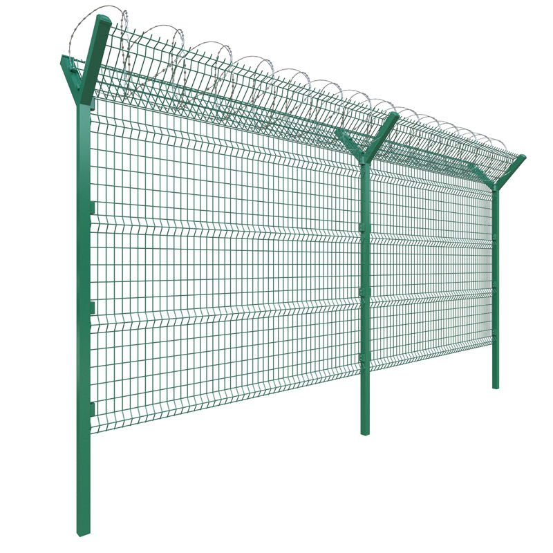 Cheap Perimeter Security Welded Mesh Airport Fence 3D Fence for Airport with Barbed Wire