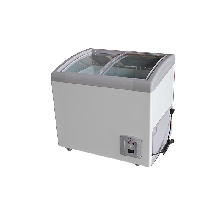 Factory Price SD/Sc-218y Glass Door Ice Cream Display Showcase Supermarket Freezers Horizontal Freezer