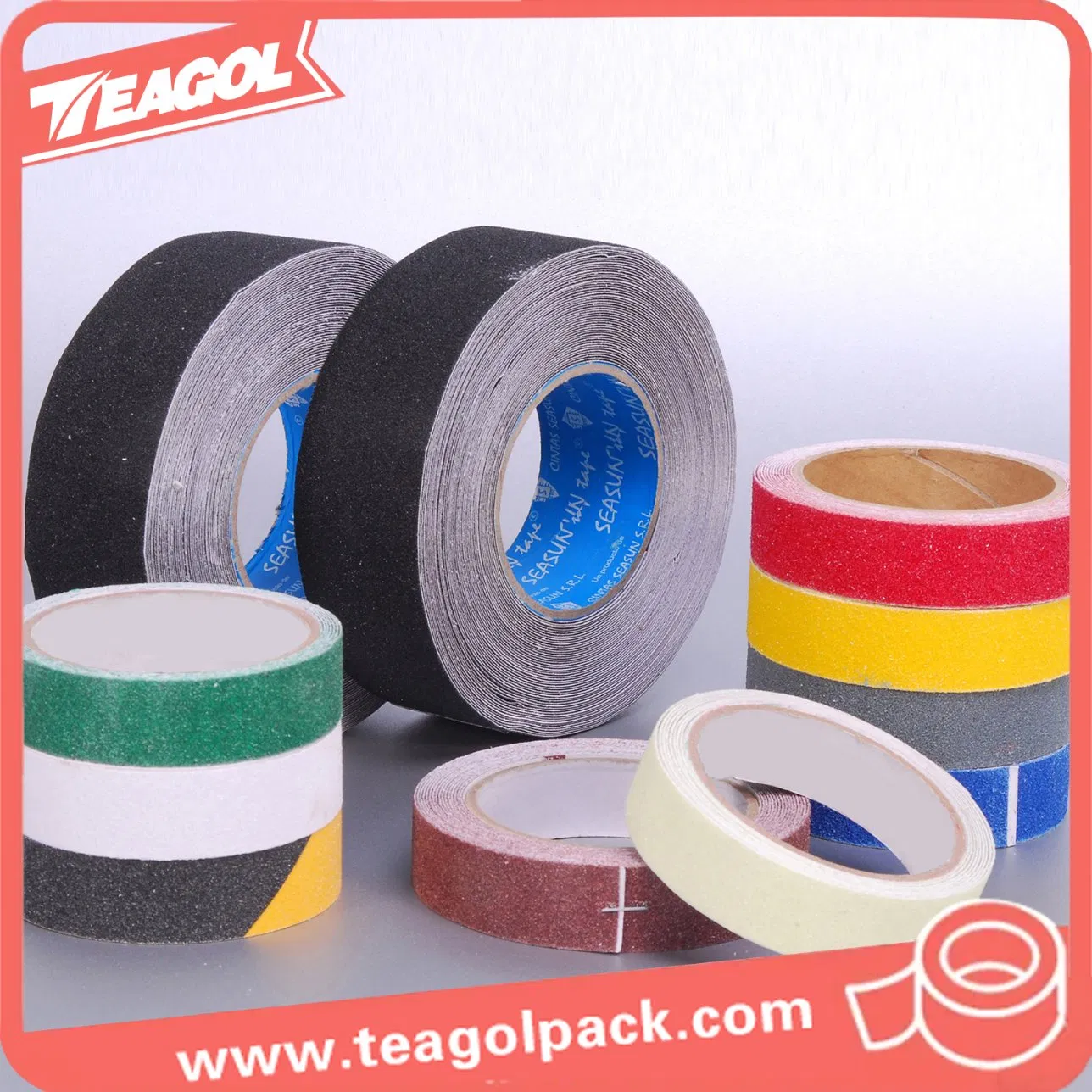 Anti-Slip Tape PVC Aluminum Oxide Grit P60 P80 Solvent Glue Adhesive Tape