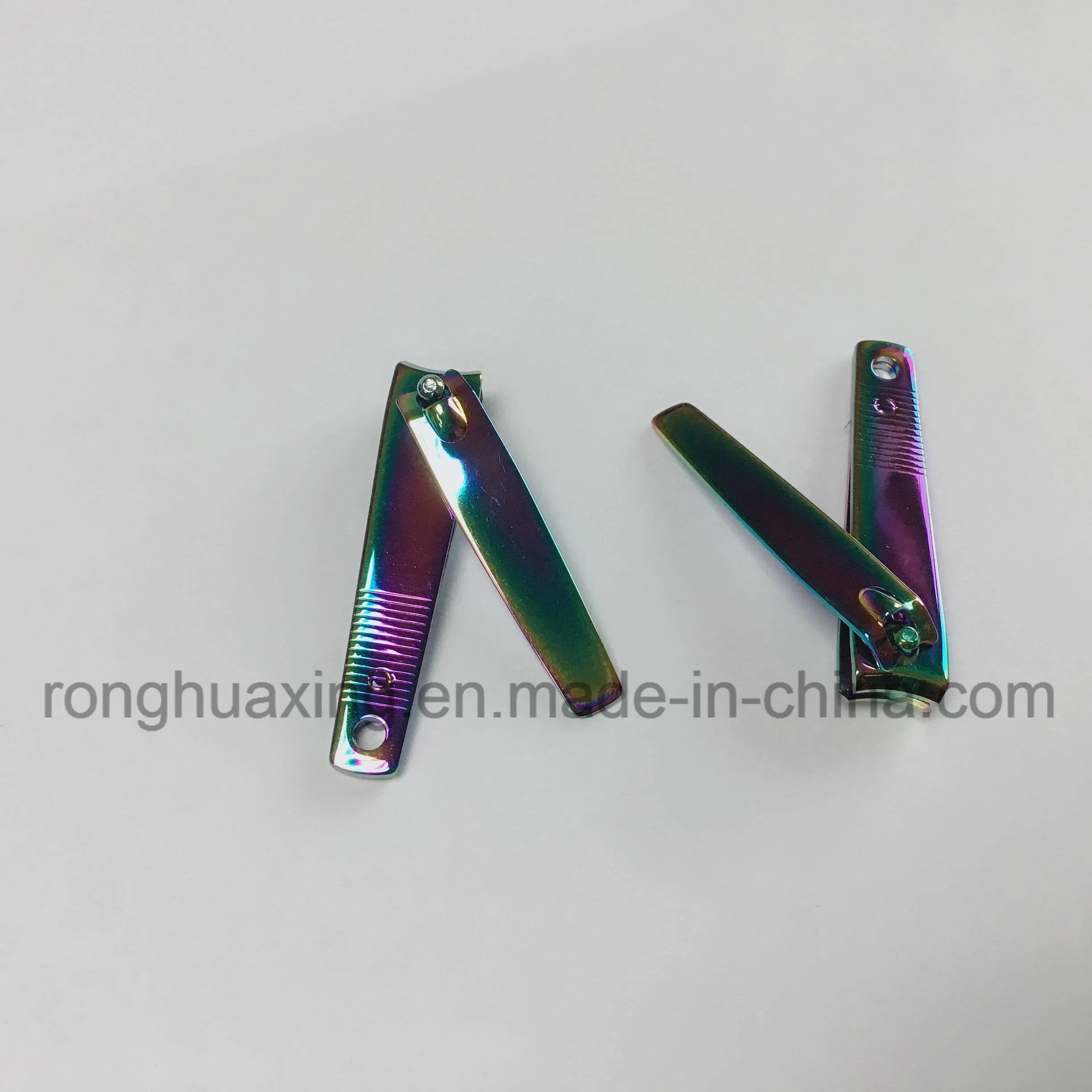 Deluxe Middle Nail Clipper with Rainbow Titanium Plating