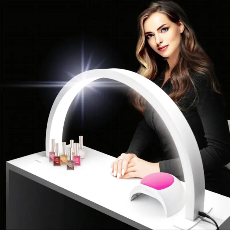 Hot -Selling LED Manicure Low Price Nail Table Lamp 582 PCS LED Beads Half Moon Lamp for Nail Desk Light