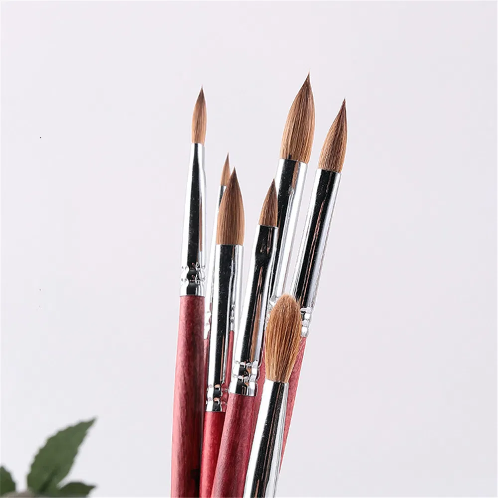 Hot Sale Different Sizes 100% Pure Kolinsky Acrylic Brush for Manicure Gel Brush for Nail Art Brush