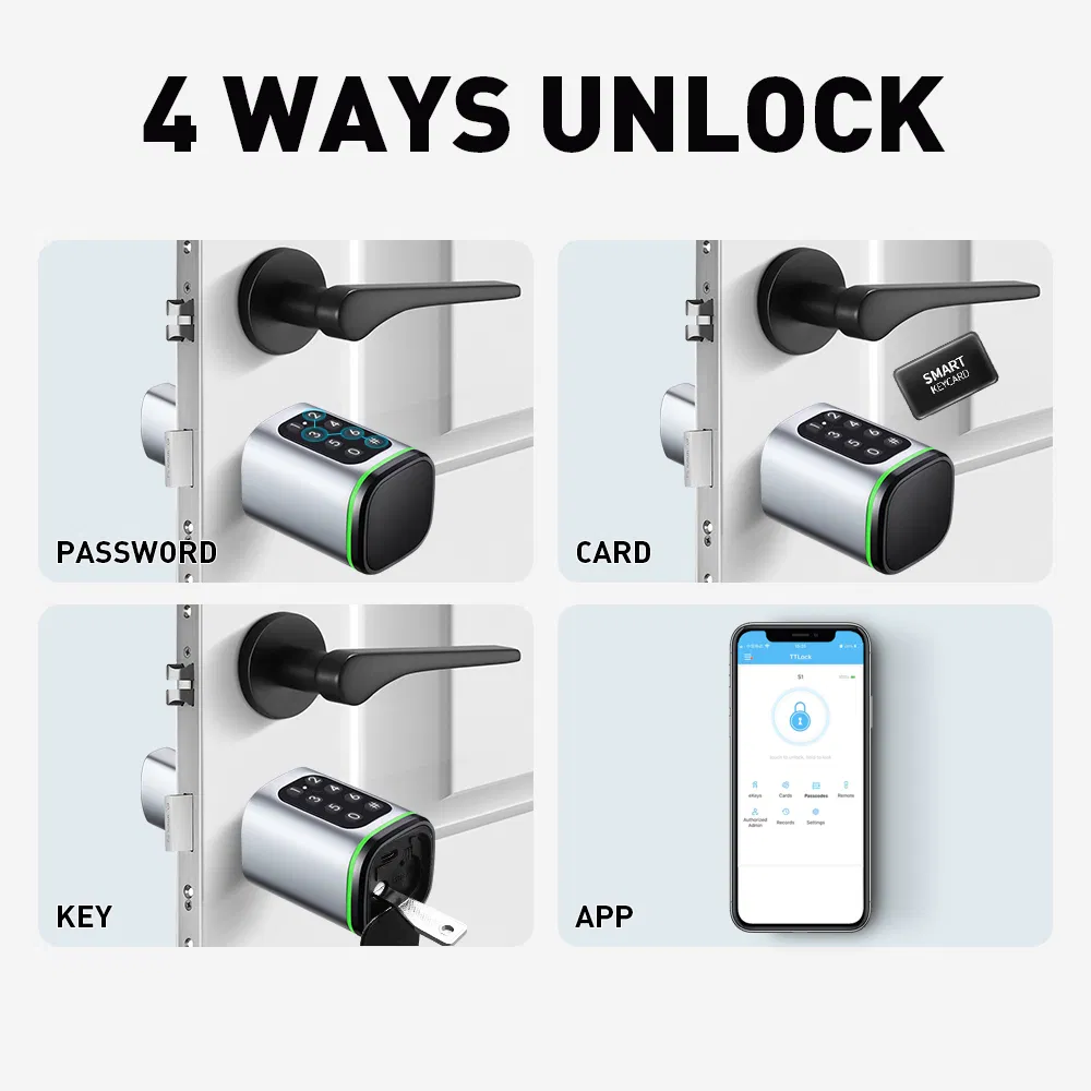 High Security Multi-Unlocking Ways IP65 Password Keyless WiFi Digital Adjustable Modular Profile Tuya/Tt APP Smart Electronic Door Lock Cylinder