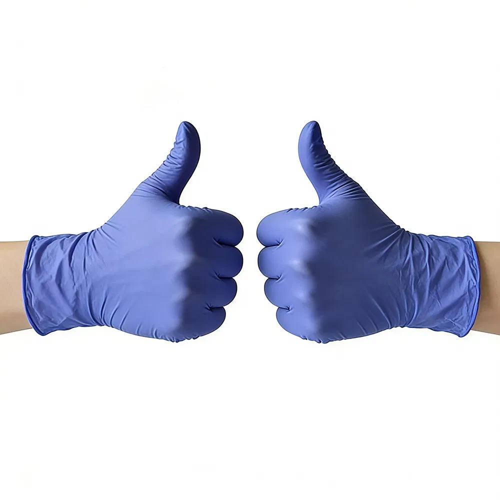 Food Processing Blue Nitrile Gloves - Latex-Free Textured Disposable Gloves, Kitchen Ware