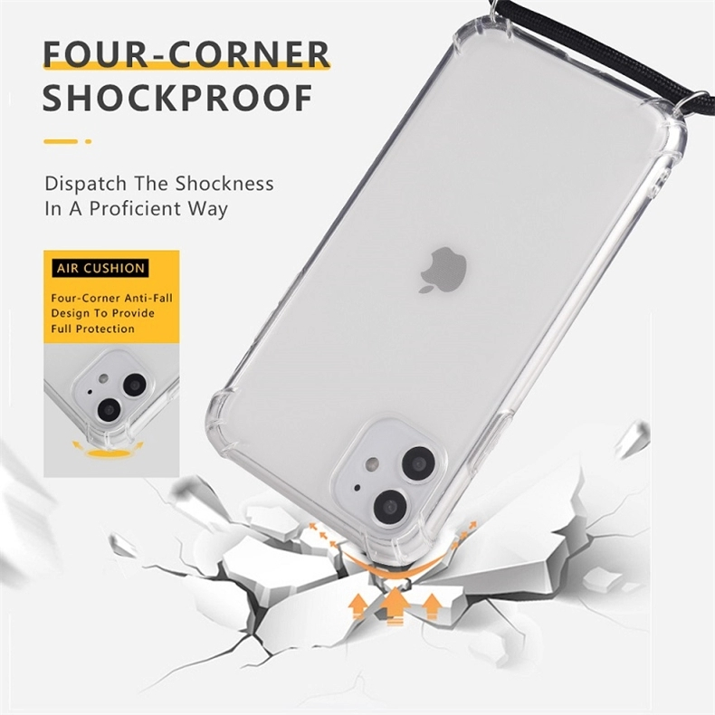 Custom Necklace Clear Card Holder Case Phone Back Cover for iPhone