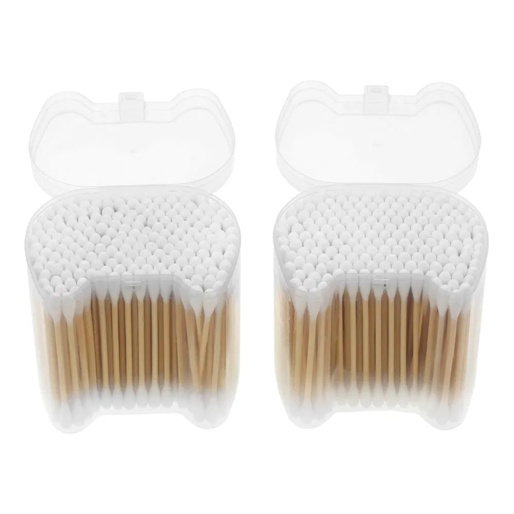 Fine Disposable Bamboo Stick Cotton Swab for Makeup Preparation