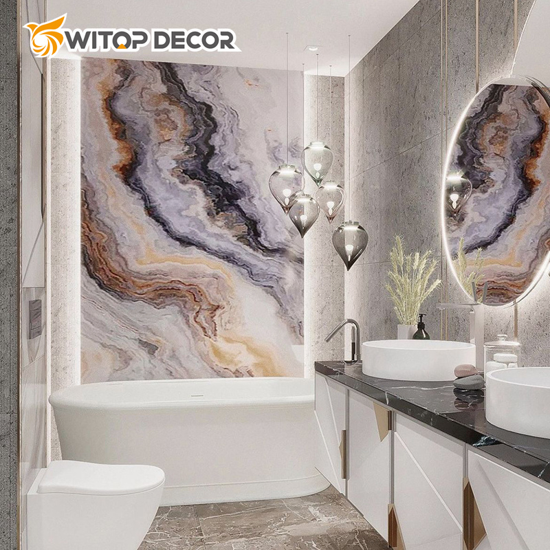 1.22m*2.44m High Gloss PVC Marble Sheet UV Board