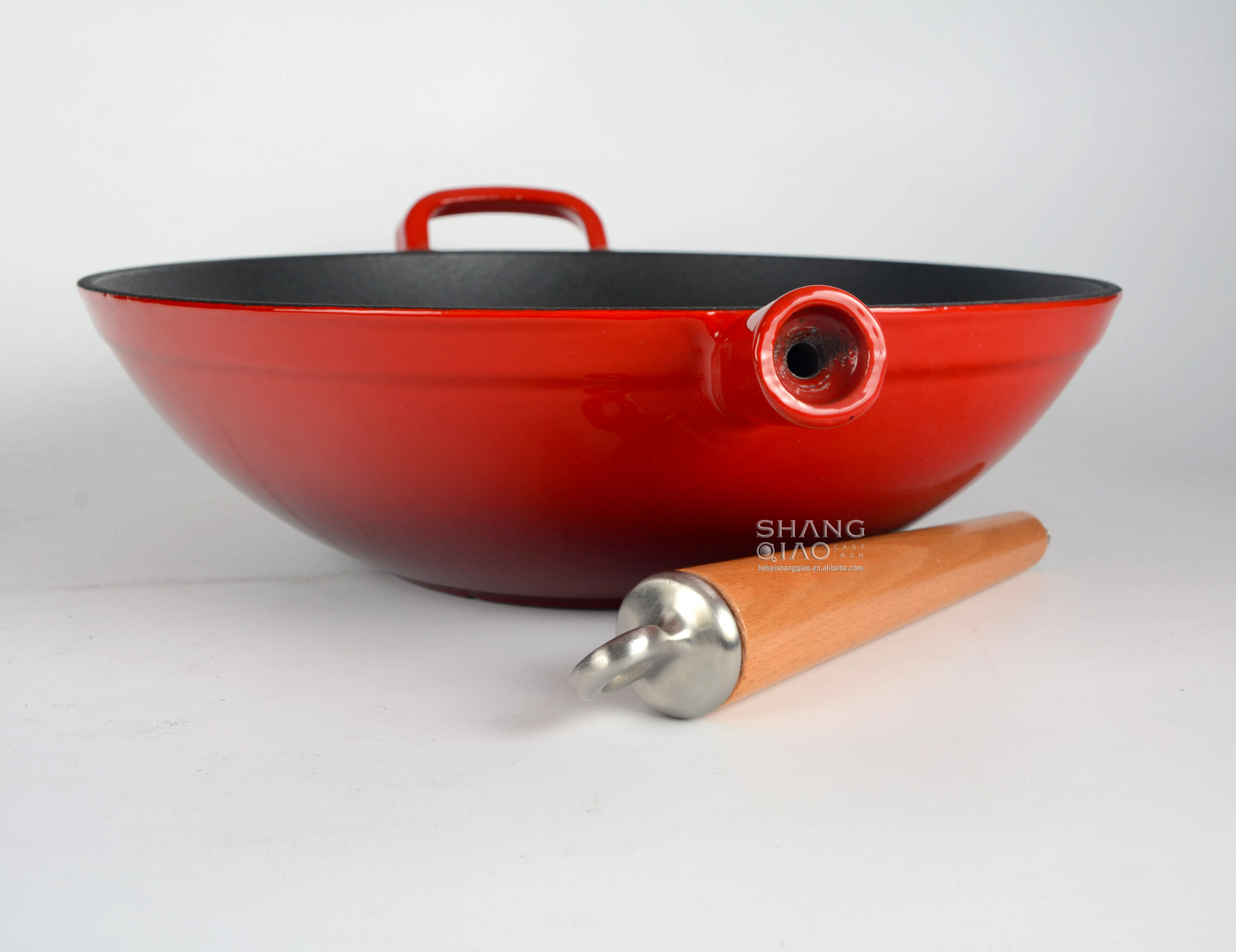 Китайская вок-сковорода 12 дюймов с деревянной ручкой