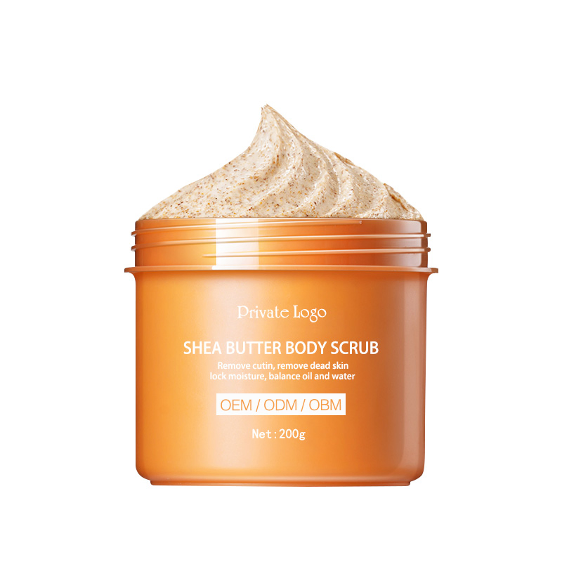 Private Label Wholesale Vegan Whitening Whipped Exfoliating Cream Shea Butter Fruit Sugar Body Scrub