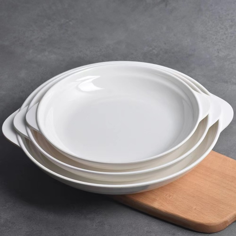 6"7"8"9"10"Soup Plate with Handls White Body Porcelainware Hotelware Ceramic Tableware
