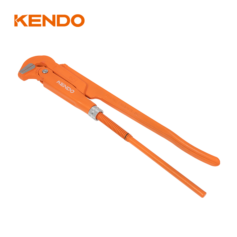Kendo 90 Degree Bent Nose Pipe Wrench with Adjustable Screw for Different Jaws Opening