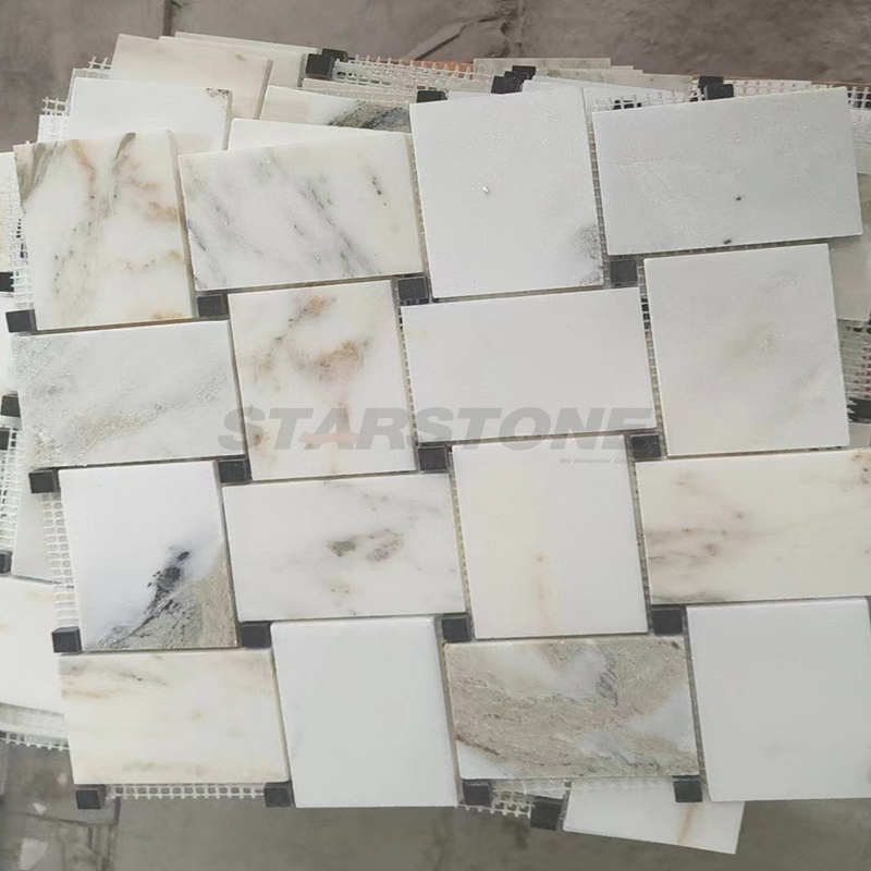 Мозаика из белого мрамора Startone, 30x30 мм