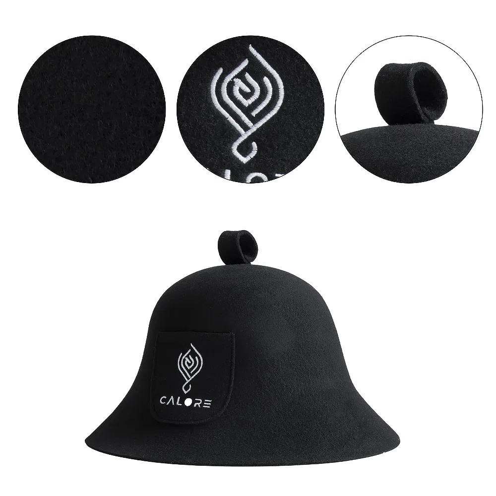 Eco-Friendly Natural Wool Sauna Headgear with Moisture-Wicking Fabric