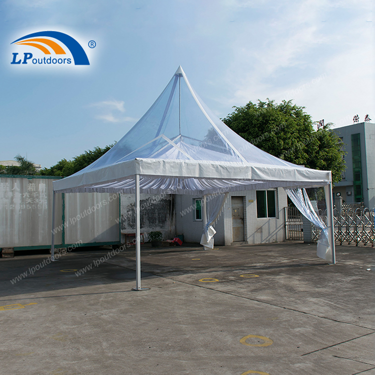 6X6m Aluminum Structure Luxury Outdoor Transparent Pagoda Tent for Sale