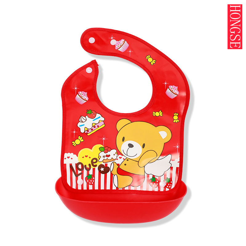 Wholesale Waterproof PEVA Baby Drool Bibs - Various Cartoon Pattern Styles and Large Caliber