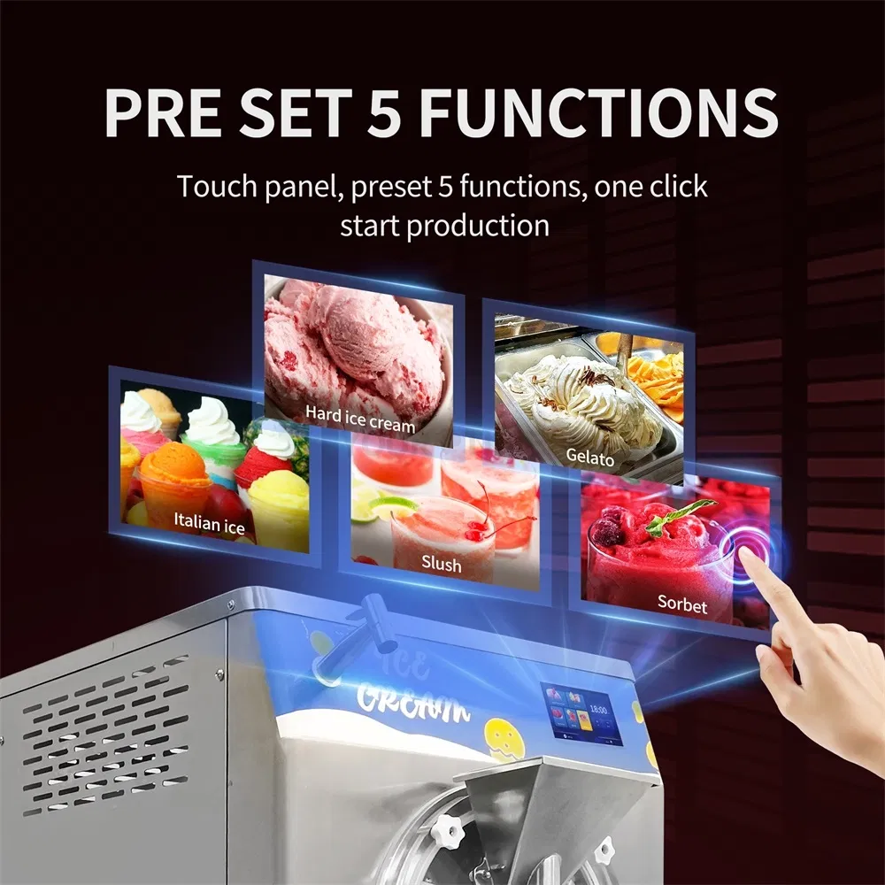 New Product Large-Capacity 160L/H Italian Ice Making Maker Hard Gelato Ice Cream Sorbet Industrial Ice Cream Machine