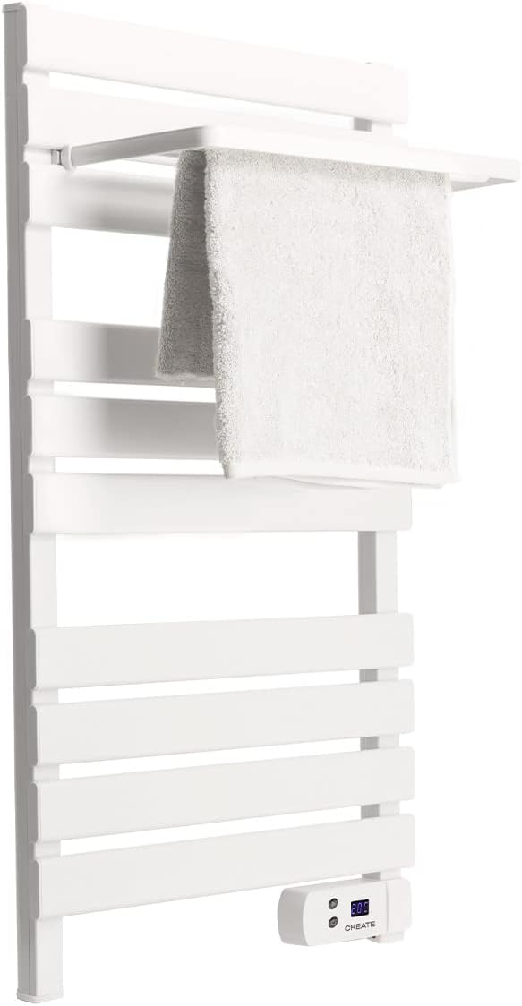 White Straight Timer Function Towel Radiator Electric Bathroom Heater
