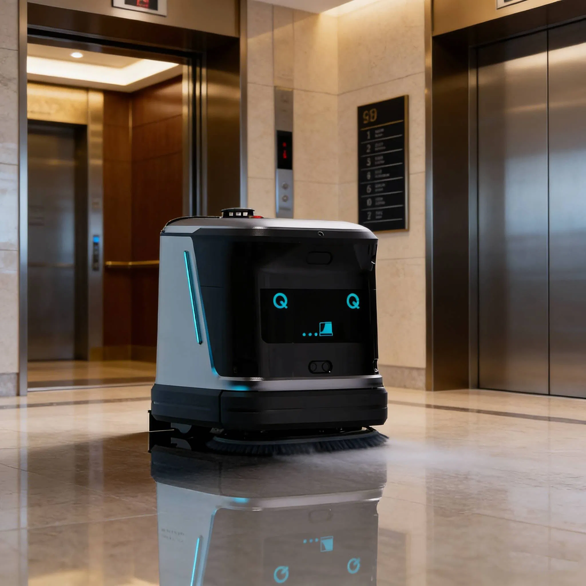Auto-Navigating Intelligent Sweeping, Mopping & Dust Collecting Cleaning Robot with Human-Machine Interactive Terminal