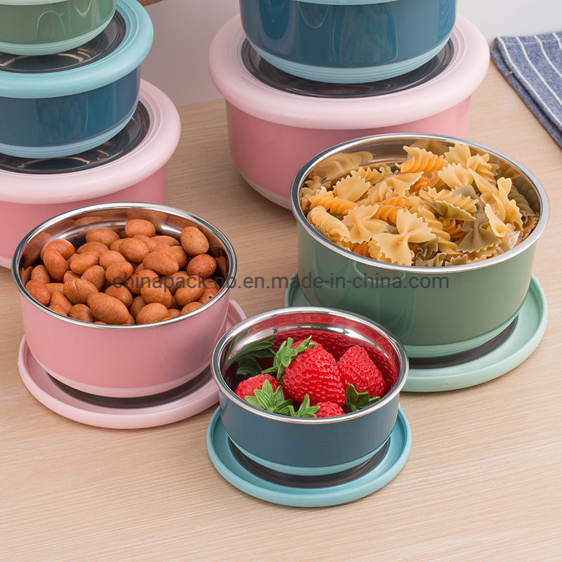 Round Stainless Steel Containers (3 pack)