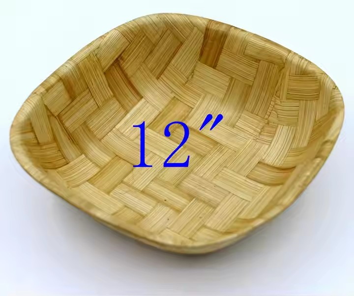 12in 30mm Nut Pastry Bamboo Salad Bowl Plate