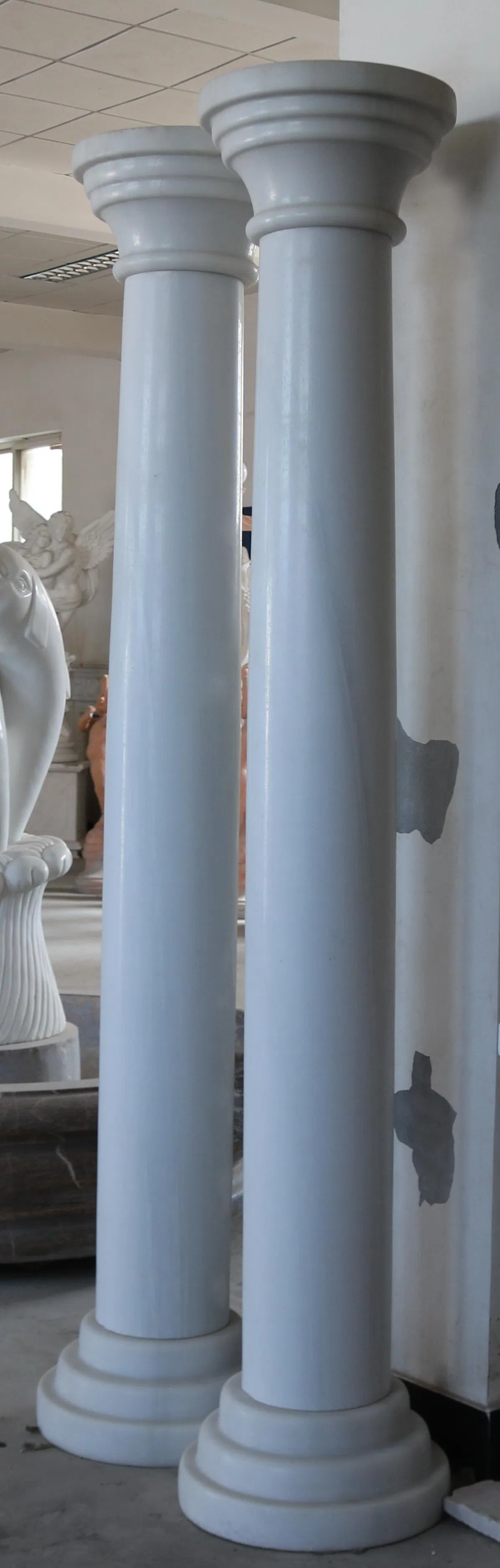 Simple Style Design Marble Column with Mashine Carving Quality