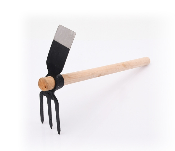 Agricultural Small Hoe Carbon Steel Double Three-Tooth Rake Custom