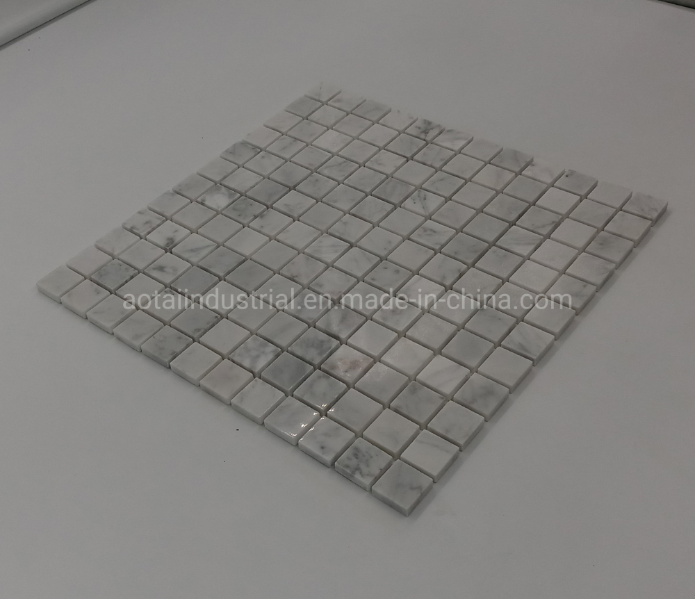 Square Carara Marble Mosaic for Kitchen Wall and Floor Tile