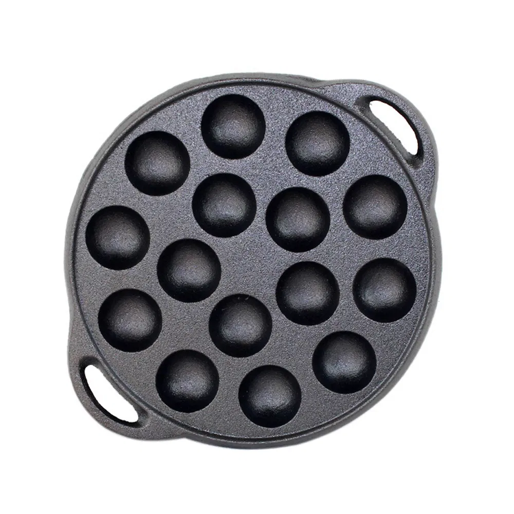 Small Balls Baking Pan Cast Iron 15-Hole Japanese Takoyaki Plate