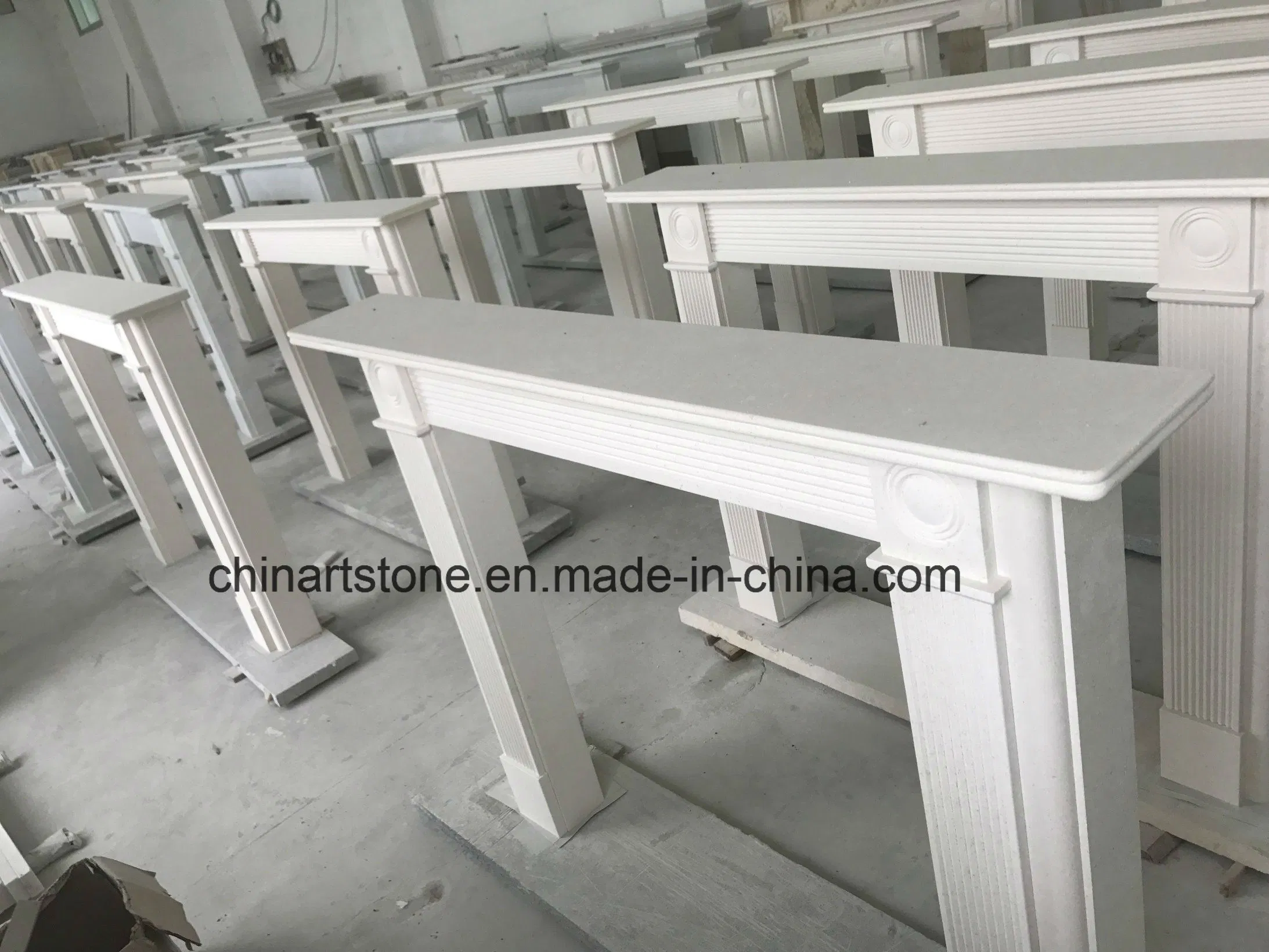 White Jade/Granite/Marble Europe Fireplace for House Heating Decoration