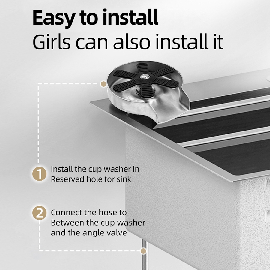 Cw-01 Easy Installation Bar Accessories Silver SUS304 Cup Washer Bar Glass Washer