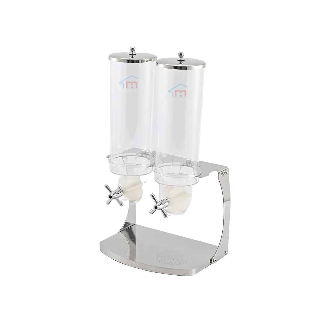 Xiangsheng 3.5L*2 Stainless Steel Cereal Dispenser Metal Coffee Bean Storage Dispenser