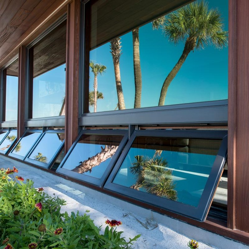 Thermal Break Awning Vertical Top Hung Casement Windows House Windows and Doors