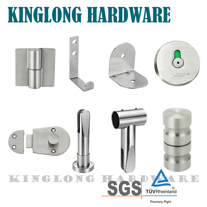 Stainless Steel Bathroom Hardware Accessories Sanitary Ware Shower Partition Toilet Cubicle Accessories