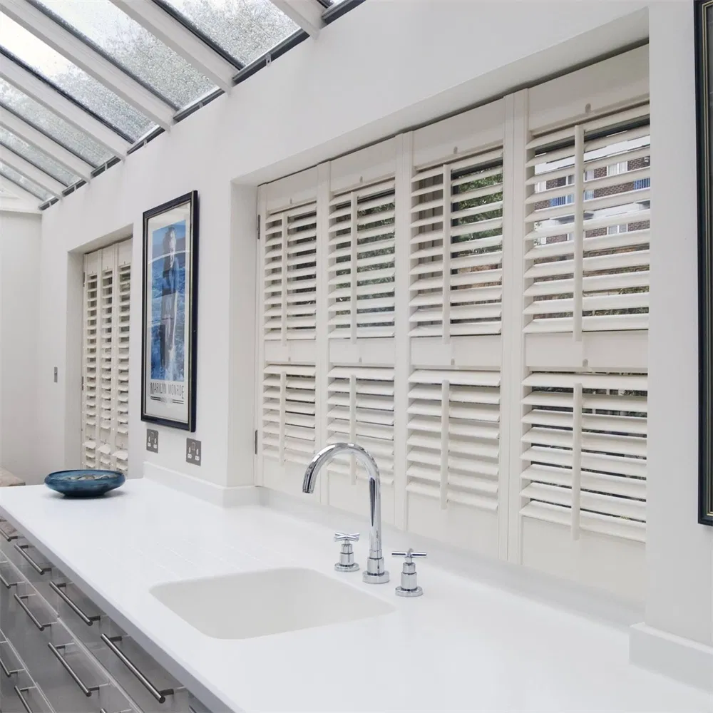Premium Custom PVC Plantation Shutters with Elegant Louvered Style