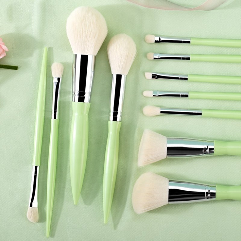 Good Quality Beauty Products Luxury Glitter Green Makeup Tools Cutomize Brush Set