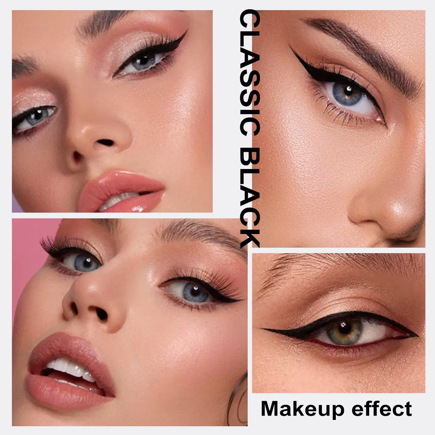 Permanent Natural Vegan Brown Black Waterproof Smudge Proof Liquid Eyeliner Wholesale Cosmetics