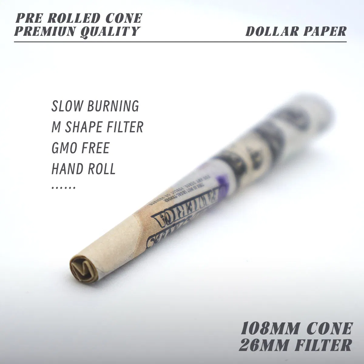 Pre Rolled Dollar Paper Cones Tobacco Smoking Accessories Cigarette Smoking Paper