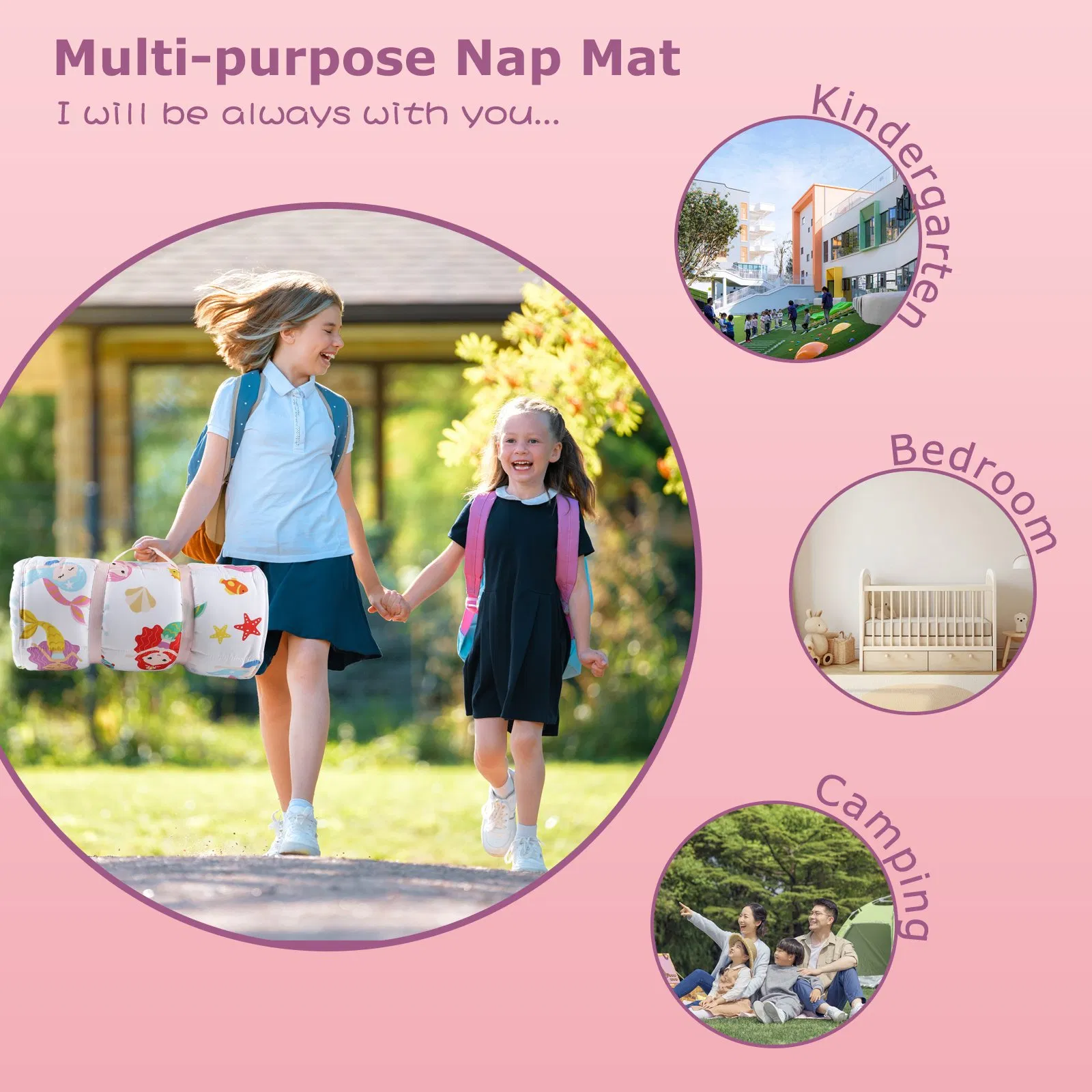 Kids Baby Bedding Sleeping Mat Girl Toddler Nap Mat Portable Sleeping Bag