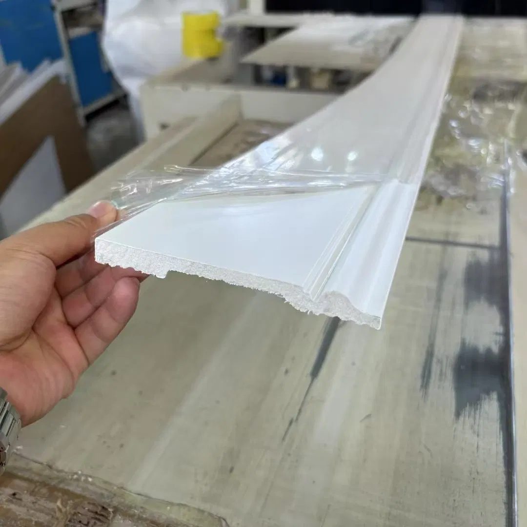 Cheap Alternative Charcoal Louver Polystyrene French Moulding PS Skirting Board with LED Light Groove Wood Interior Decor